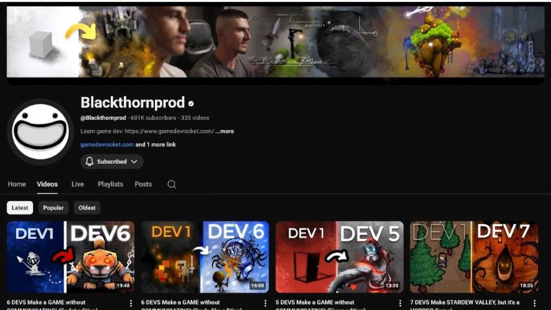 Blackthornprod YouTube channel