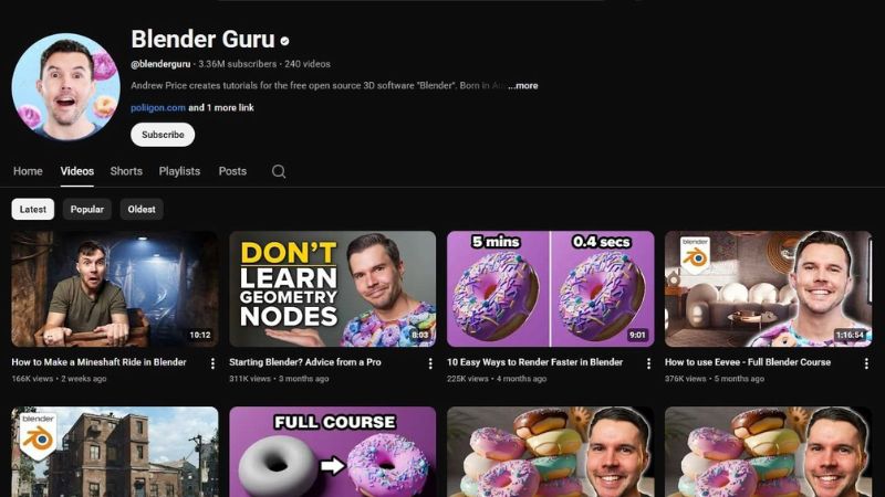 Blender Guru YouTube channel