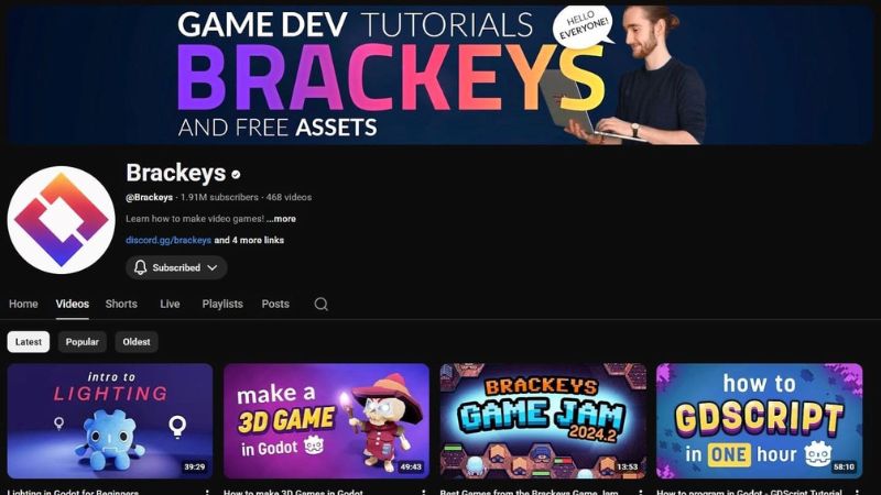 Brackeys YouTube channel