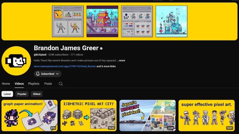 Brandon James Greer YouTube channel