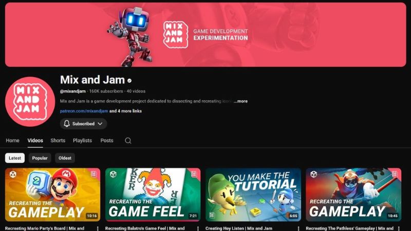 Mix and Jam YouTube channel