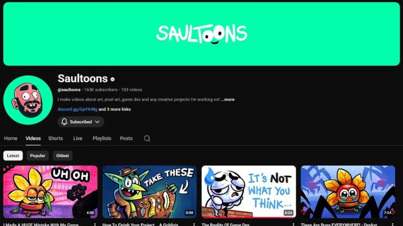 Saultoons YouTube channel