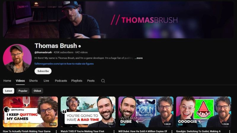 Thomas Brush YouTube channel