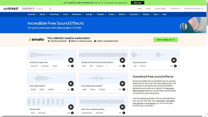 Free audio on Mixkit
