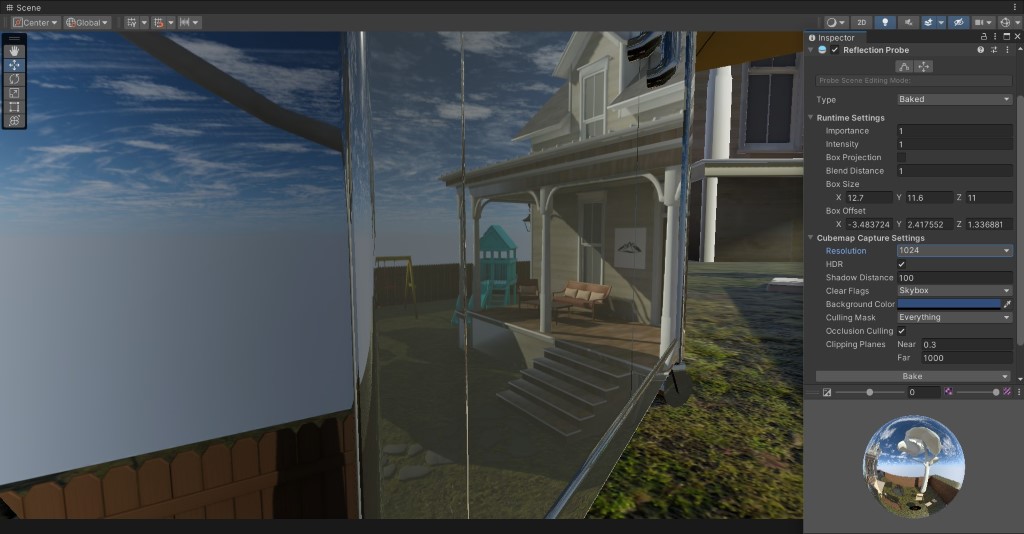 Excellent reflections from a shiny silver grill in Unity.